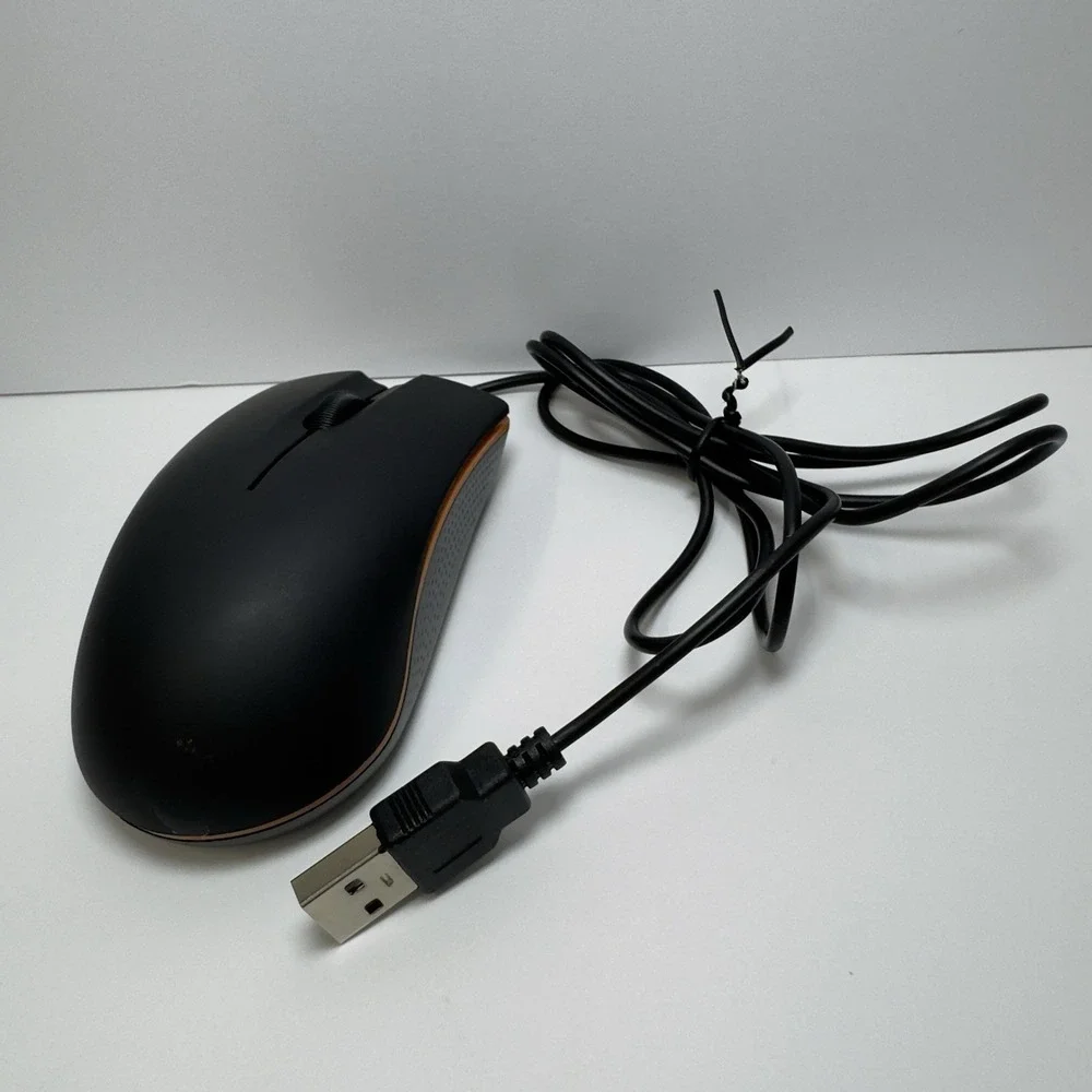 3-D Optical Wired USB Mouse Black & Orange 5V=100mA NEW NO BOX